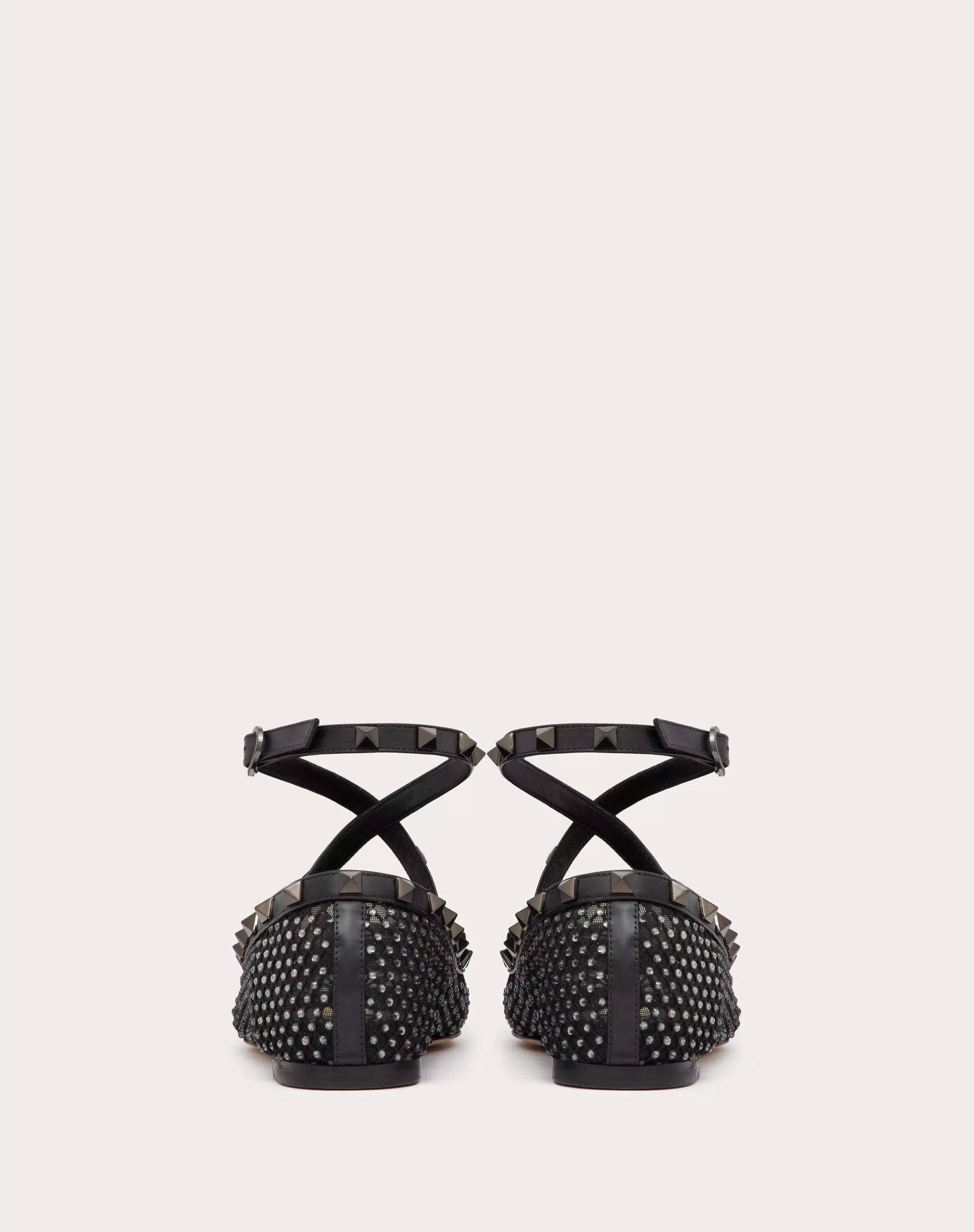 ROCKSTUD MESH BALLERINA WITH CRYSTALS AND MATCHING STUDS